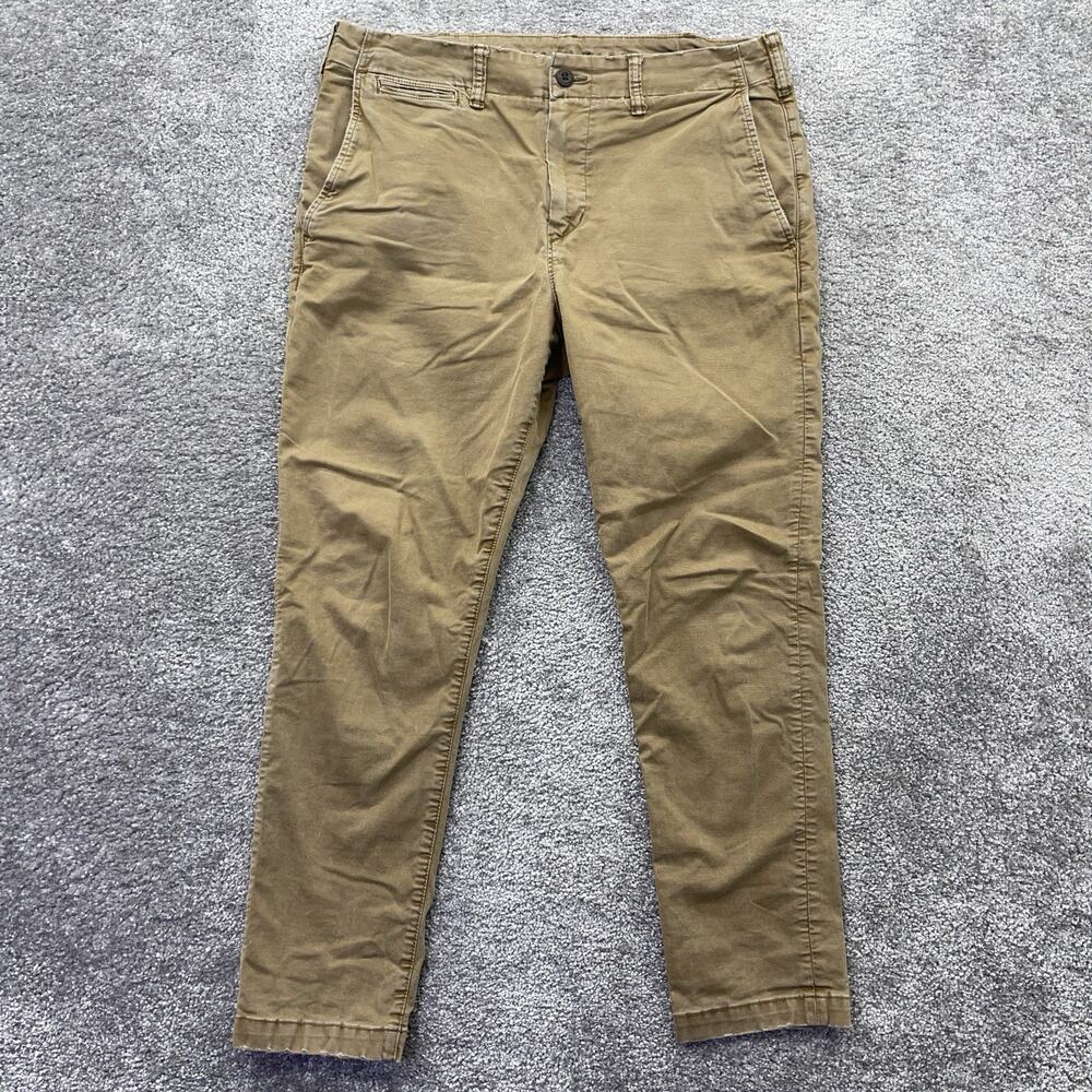 American Eagle Pants Mens 34x30 ACTUAL 34x28 Slim Chino Flex Beige Brown